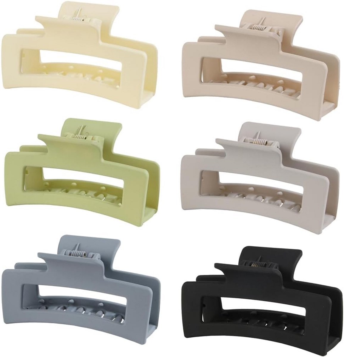Set van 6 Grote Matte Haarclips voor Dames en Meisjes