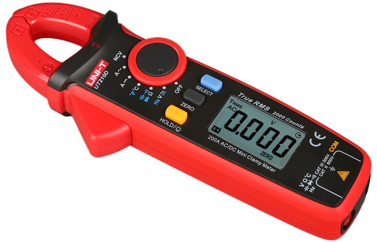 True RMS Digitale Stroomtangmeter - AC/DC Spanning, Ohm, Capaciteit Meting