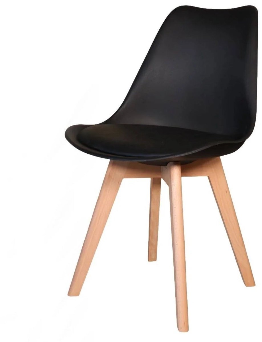 Lizzely Garden & Living SET DEAL: 4 stuks Eetkamerstoel zwart met zitvulling kuipstoel