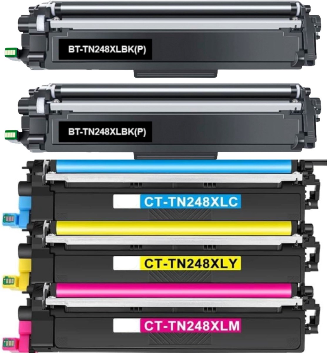 TN248XL Toner Voordeelpak (5-Pack) – Geschikt voor Brother MFC-L3760CDW, DCP-L3560CDW, HL-L3240CDW – Met Chip (2x Zwart, 1x C/M/Y)