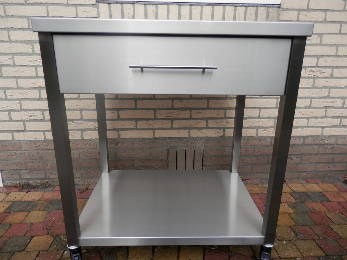 Keukentrolley Liverpool, RVS trolley, Serveerwagen, Afruimwagen, Trolley RVS, RVS trolley op wielen