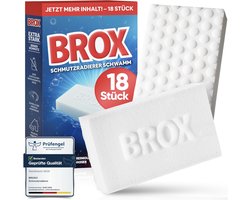 BROX Dirt Eraser Wall – Magic Spons Melamine – Wonderspons voor Muur, Schoenen & Keuken – Vlekken en Strepen Verwijderen – Zonder Schoonmaakmiddel
