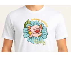 Good Vibes Mexico Axolotl - T Shirt - Cute - Sarcastic - GoodVibes - Sarcasm - Funny - Gift - Cadeau - Sarcastisch - SarcastischeVibes - schattig - lief - feelgood