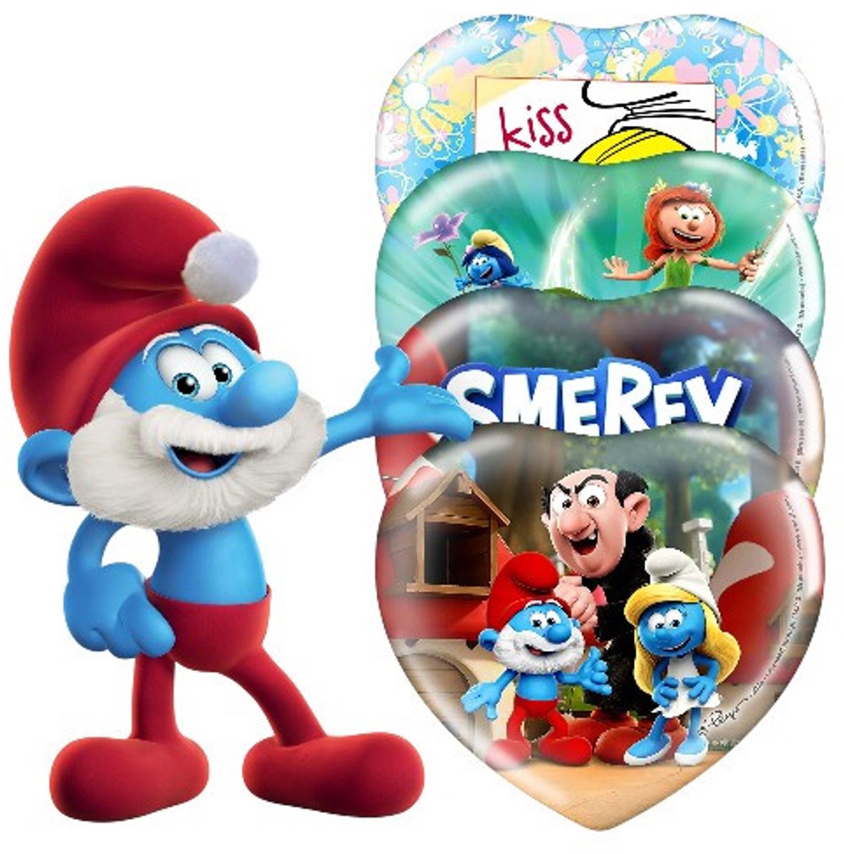 Set magneten smurfen / 4 harten magneten / 5 cm