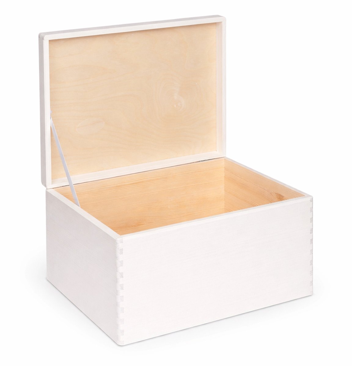 HAUDT® Houten cadeau kist EVA Maxi KOKOS wit - 40 x 30 x 23 cm - opbergkist - kerstpakket kist