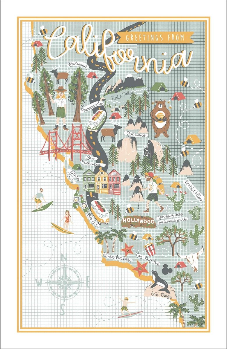 Katoenen Keukendoek met Californisch Citroendesign