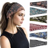 BOTC 6 Pièces Bandes de Cheveux pour Dames - Bandeaux Boho - Bandes de Bandeaux cheuveux Larges Rétro - Pour le Yoga et l'Entraînement - Élastique