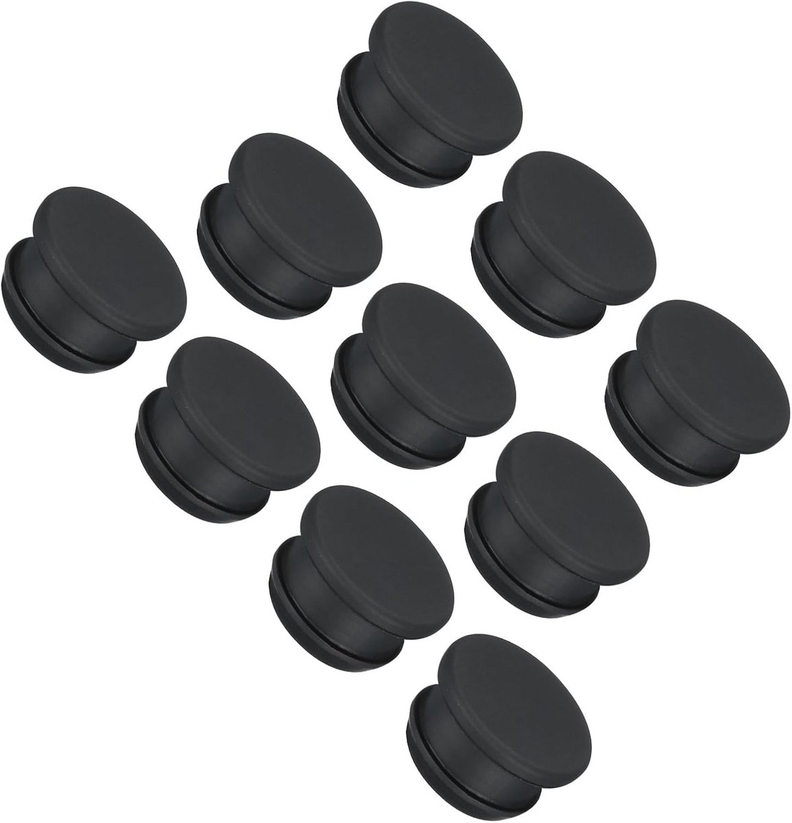 10x Zwarte Siliconen Gatstoppen Rubbers voor Waterdichte Afdichting (19mm Montagegat)