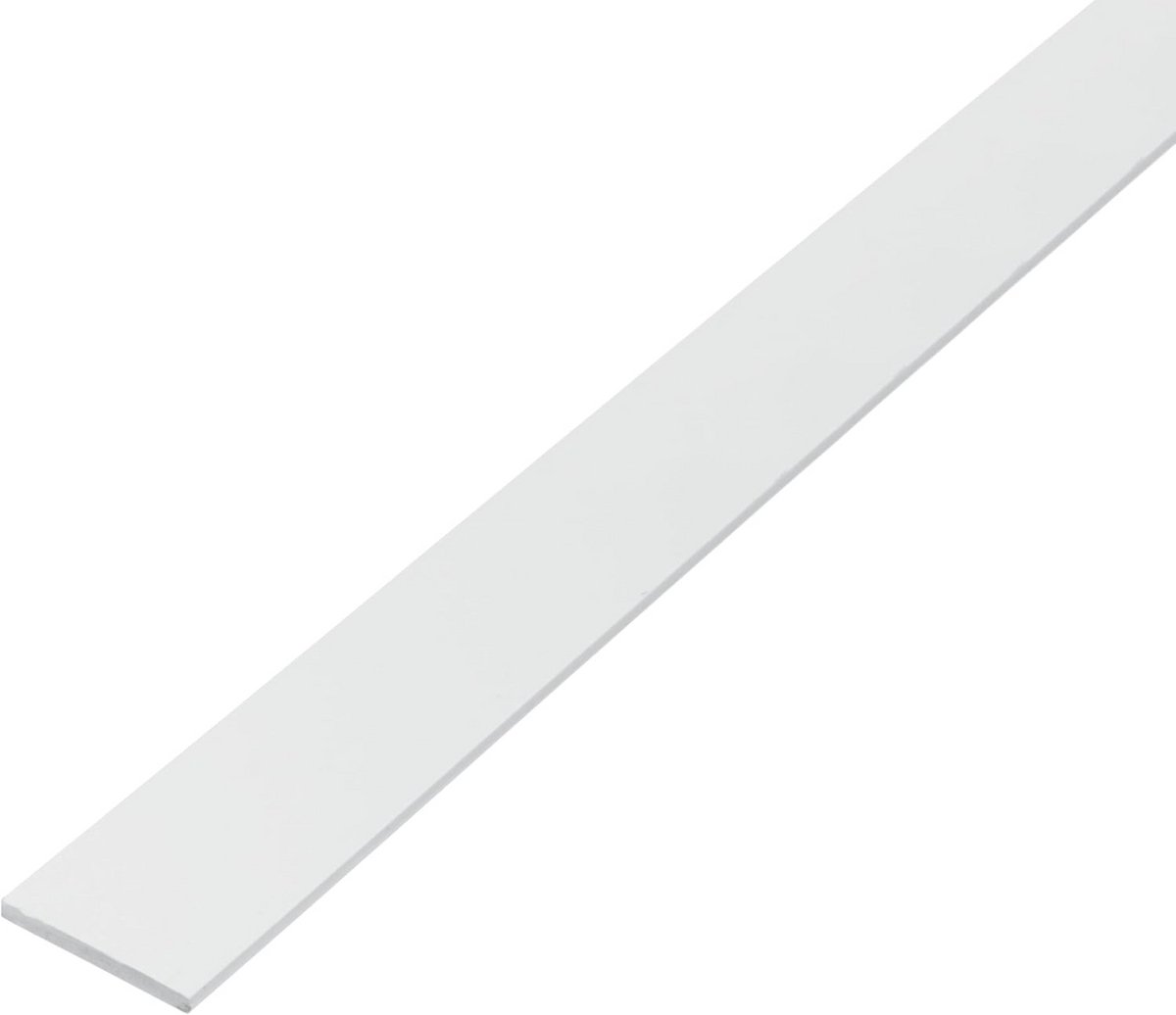 Platte PVC Stang Wit - 1000 x 25 mm | Duurzaam Bouwmateriaal
