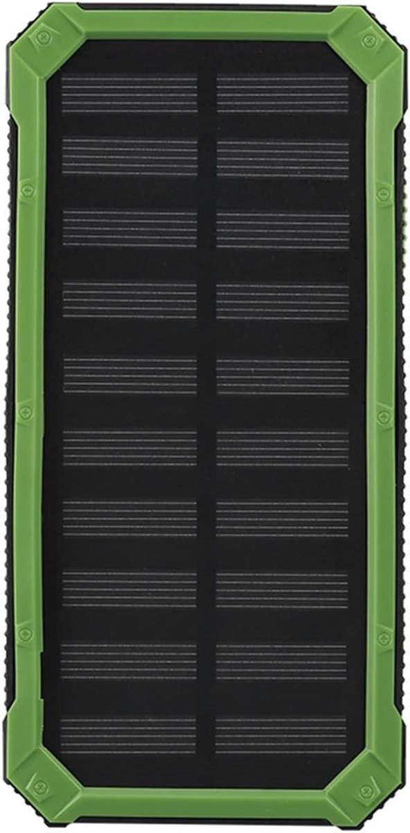 Draagbare Zonne-energie Oplader Powerbank 20000mAh Grote Capaciteit Snel Opladend Batterijpakket voor Thuis, Reizen en Kamperen - DIY-set Dual USB Mobiele Zonne-energiebankbehuizing - Groenteprint