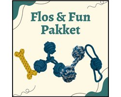 Flos & Fun Pakket – Flostouw Hond Set – 4x Trekspeelgoed Hond – Katoen Hondenspeelgoed