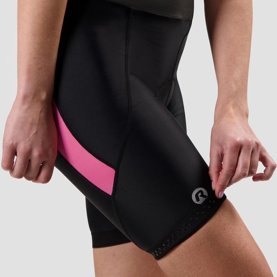 Rogelli Core Fietsbroek Dames - Met Zeem en Bretels - Wielrenbroek - Zwart/Roze - Maat XL van Rogelli — afbeelding 5