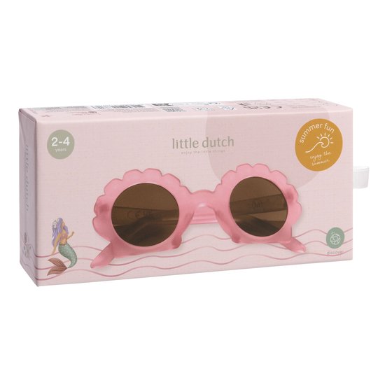 Little Dutch kinderzonnebril Shell Mermaid Pink - roze transparante schelp zonnebril - sunglasses van Merkloos — afbeelding 4