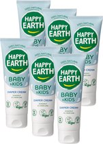 Happy Earth Zink Billencrème - Baby & Kids - 100% Natuurlijk - Parfumvrij - Met Zinkoxide - Geschikt vanaf de Geboorte - 6 x 75 ml
