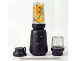 Safecourt Kitchen PureBlend - 1000W Smoothie maker - BPA vrij - inclusief to-go drinkdeksel + rietje- Premium Tritan blendbekers -Zwart