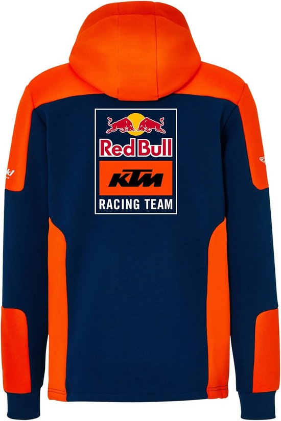 Heren Hoodie Met Ritssluiting - Race Team Design - Blauw/Oranje — afbeelding 2