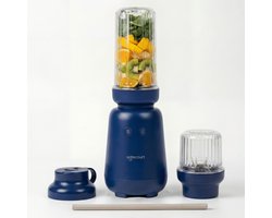 Safecourt Kitchen PureBlend - 1000W Smoothie maker - BPA vrij - inclusief to-go drinkdeksel + rietje- Premium Tritan blendbekers - Blauw