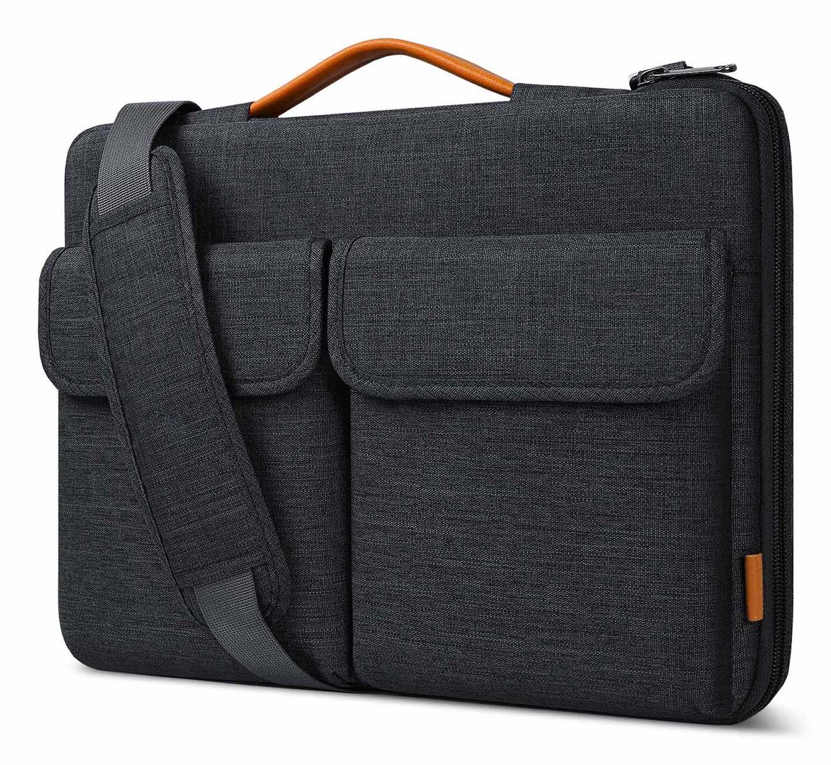 Inateck 15,6 inch laptoptas hoes 15 inch schoudertas 360° bescherming rondom spatwaterdichte schouder-laptoptas twee draagmogelijkheden