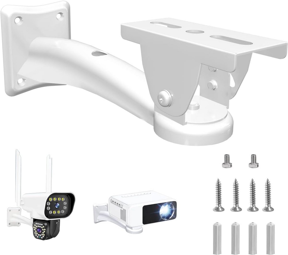 Universele Wandbeugel voor Mini Projector, Camera of Webcam - Wit
