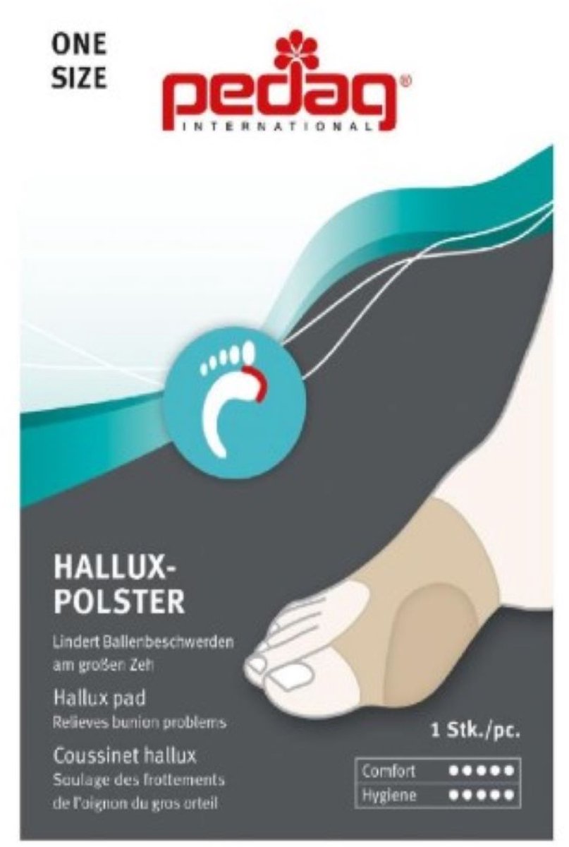 Hallux Polster pad - soft gel beschermt het gewricht van de grote teen. Met elastische band - One Size