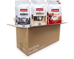 Proefpakket Rombouts - Koffieproeverij - 3 Smaken - 3000g - Rombouts - Goudmerk, Italian Style en Dessert Barista - Koffiecadeau - Giftbox - Verse koffiebonen