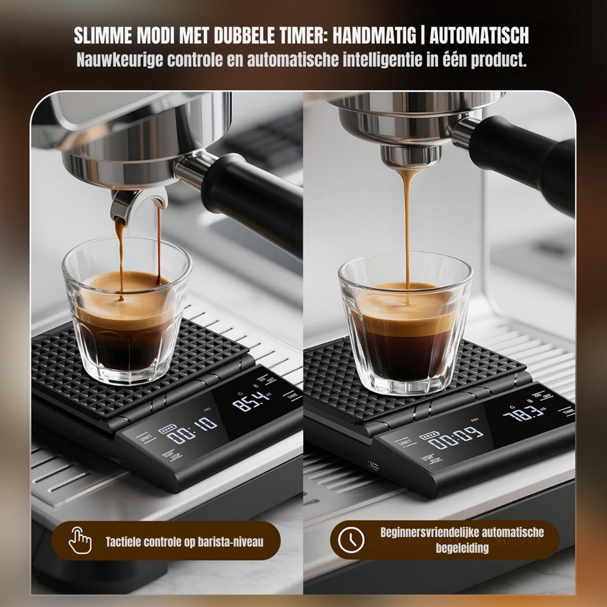 AMA® Koffie Weegschaal - Weegschaal - Scale - Zwart - 0.5 tot 5000 Gram - 4x15x22cm