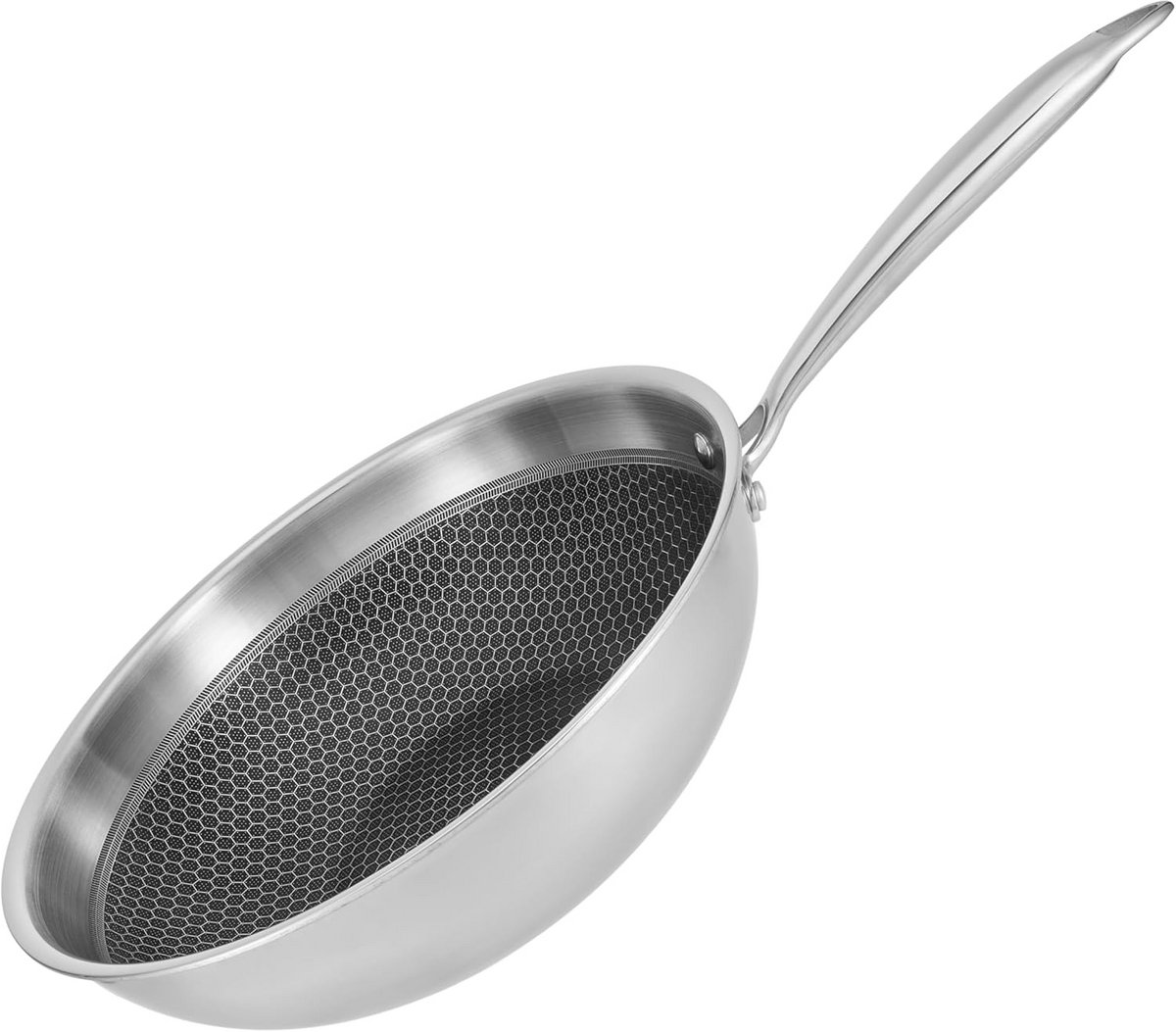 Wok Pan 28 cm met Tri-Ply Systeem - Geschikt voor Inductie