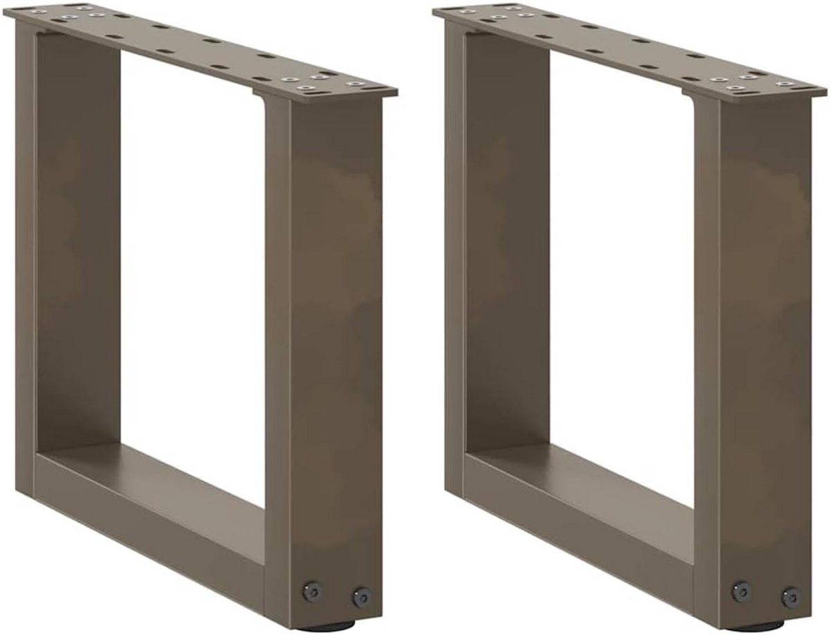 Tafelpoten U-vormig Zwart Metaal 30x30 cm - Set van 2 - Voor Salontafel of Bureau