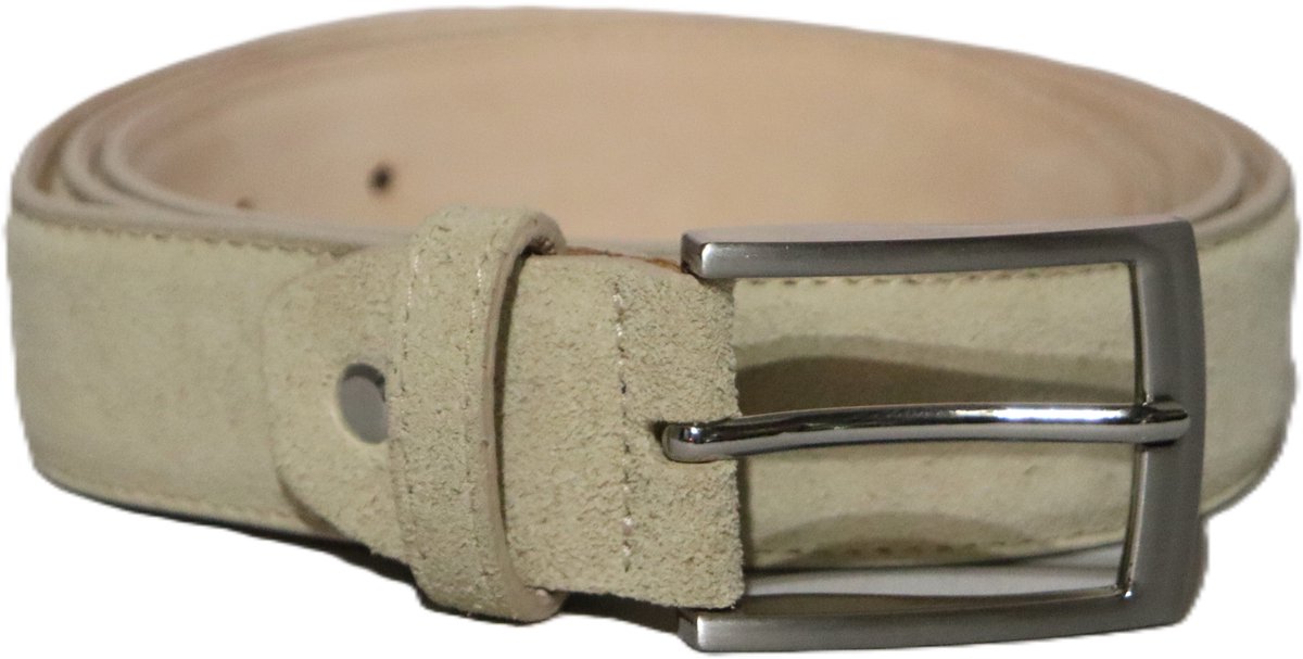 Men of Global 1256-88 - 100 cm – Leren Riem – Vegetable tanned – Doorgestikt – Nubuck voering