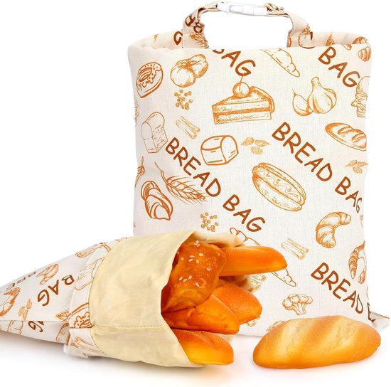 2 pièces Sacs à Pain en Cire d'Abeille - Sac à Sandwich - Réutilisables - Sachets Congélation - Sac Congélation - Étanche à l'Air - Pour Pain Fait Maison - 43x30cm