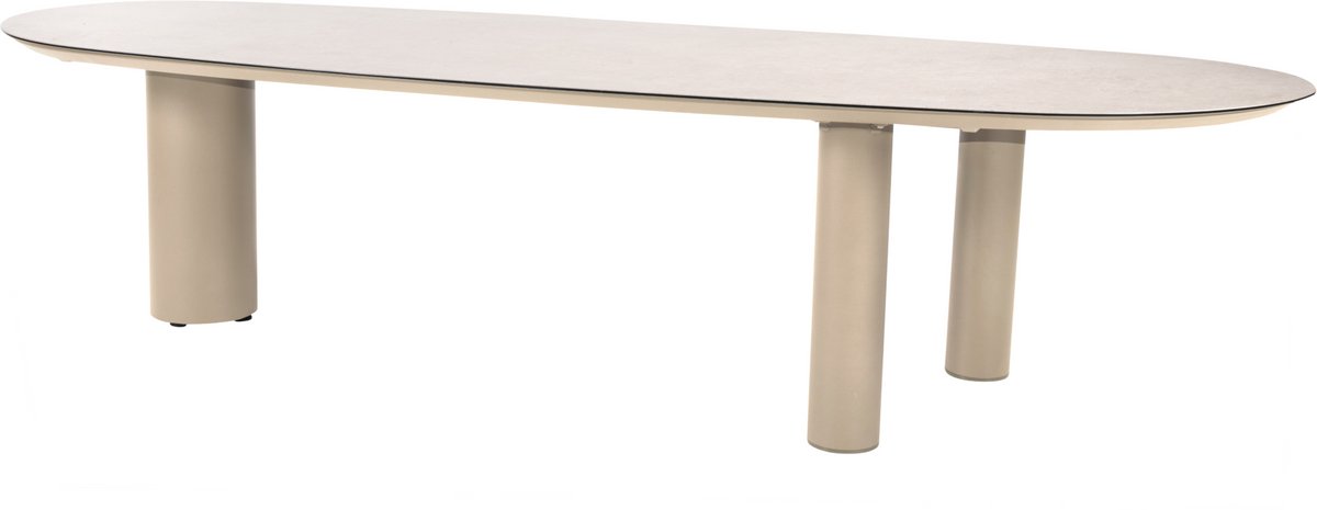 Denia dining tuintafel 290x110xH75 cm met 3 poten printed ceramic latte Taste 4SO