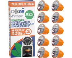Caffenu Reinigingscups voor Nespresso Original - 10 Reinigingscapsules - Koffiemachine Reiniger - Verbetert Smaak & Levensduur Koffiezetapparaat