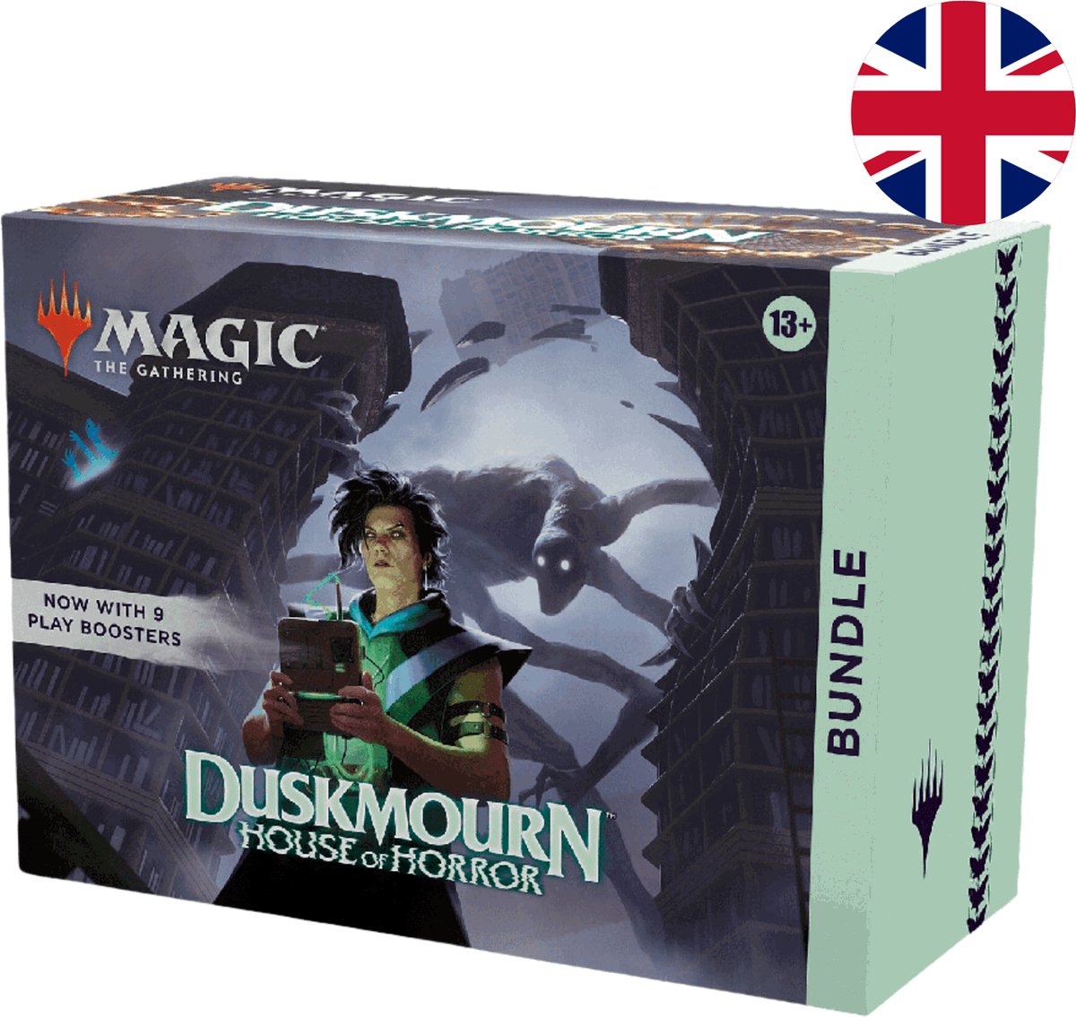 Magic: The Gathering - Duskmourn: House of Horror Bundle (9 Play boosters, 30 land cards & accessories) - UK
