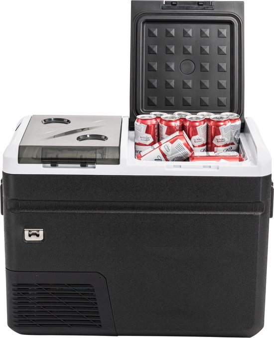 Steamy-E Single Zone Elektrische Compressor Koelbox - Single Zone - 36 liter - Inclusief ijsblokjesmaker! -12V en 230V - voor auto en camping - Zwart van Merkloos — afbeelding 4