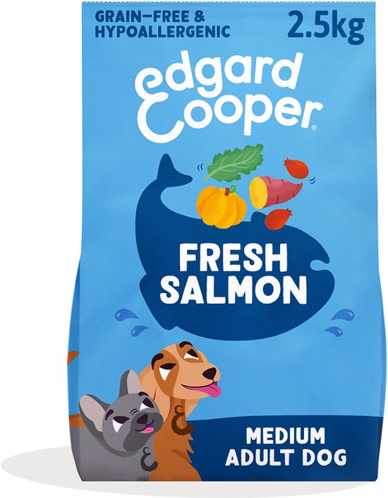 Edgard & Cooper Adult Hondenbrokken Voor Medium Honden, Verse Zalm, 2.5Kg, Hypoallergeen Recept Met Natuurlijke Ingrediënten, Perfecte Vezelbalans