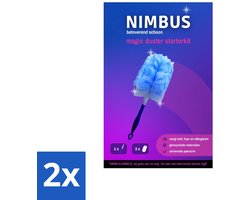 2 x NIMBUS Magic Duster Handvat + 2 Navullingen 1 set - Stofverwijdering - Stofdoek - Haren Verwijderen - Allergenen - Huisdierenharen