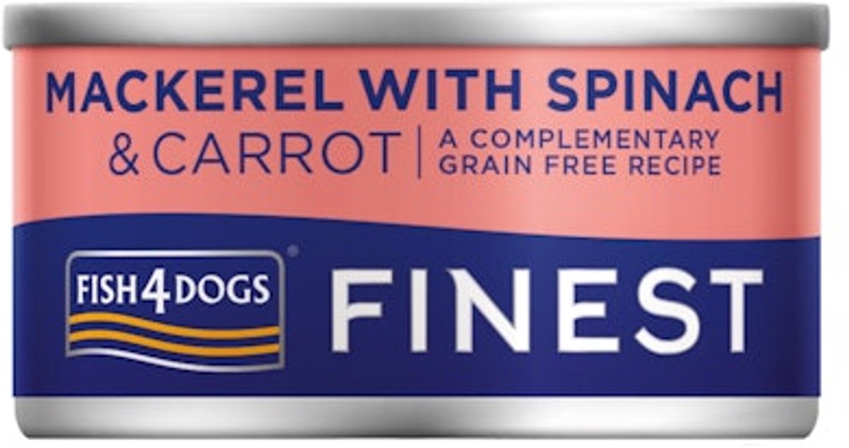 Fish4Dogs Fish4Dogs Finest Wetfood - Makreel met wortel en spinazie - 12 x 85 g