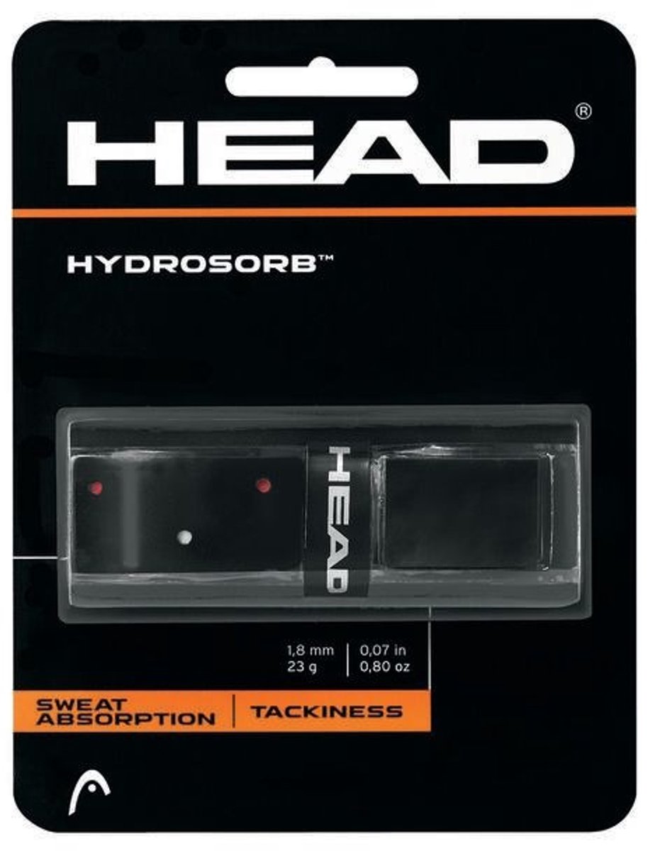 Head Hydrosorb Pro Basisgrip ZONDER VERPAKKING Replacement Grip Tennisgrip Padelgrip – 1.75mm Zwart
