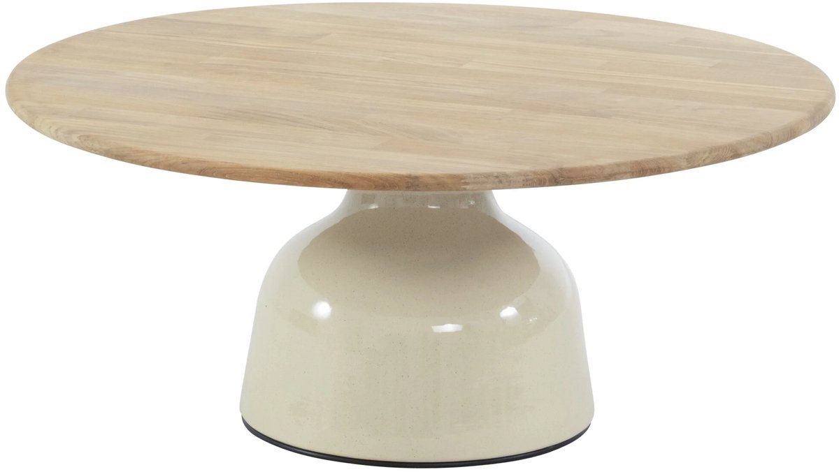June lounge tuintafel hoogglans keramiek creme 80xH35 cm 4 Seasons Outdoor
