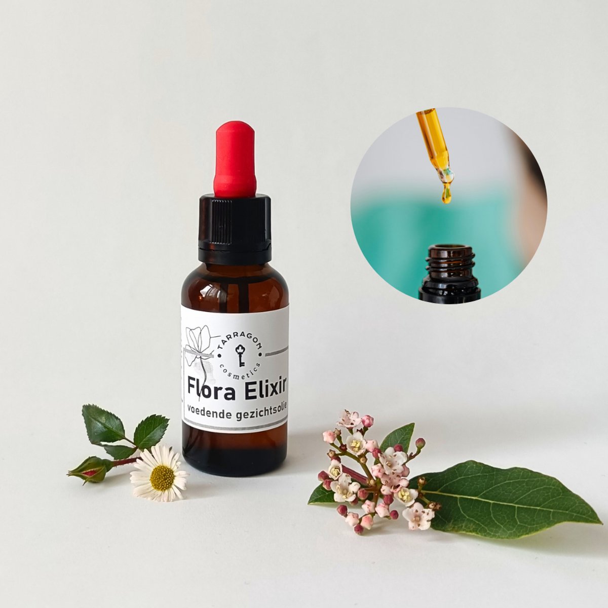 Voedende Gezichtsolie met Botanische Extracten – Droge & Gevoelige Huid – Flora Elixir – 30 ml