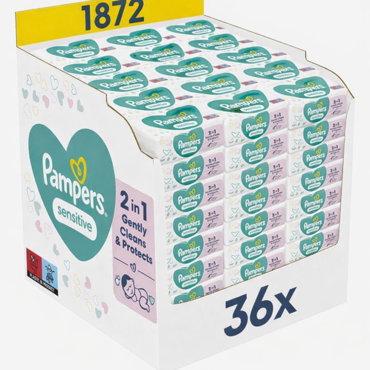 Pampers Sensitive Babydoekjes - 36 Verpakkingen a 52 Doekjes = 1872 Billendoekjes