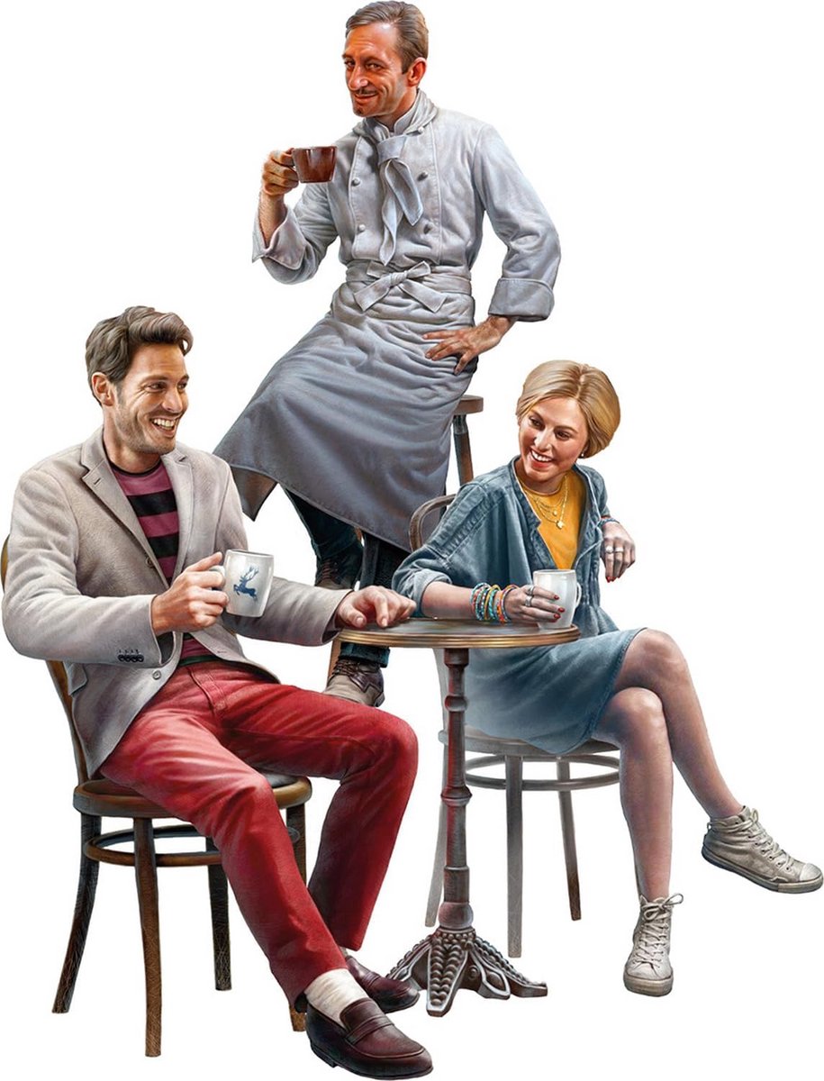 Modelbouw Figuren Set - Moderne Café Bezoekers (Schaal 1:35)