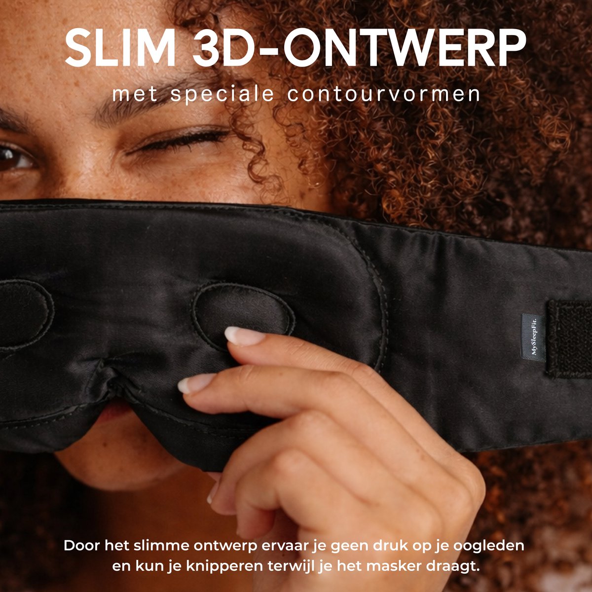 MySleepFit Luxe Slaapmasker van 100% Moerbei Zijde – 3D Ontwerp – Volledige Verduistering – Inclusief Geschenkdoos – Zwart — afbeelding 5