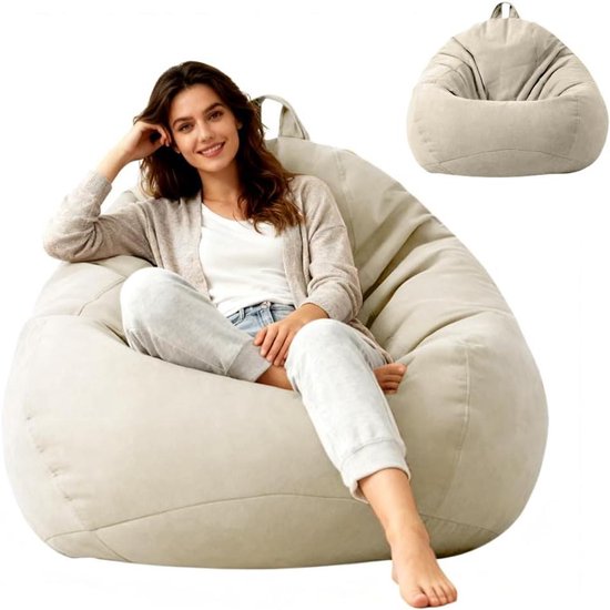 Housse de fauteuil poire en forme de goutte pour adultes et enfants - Fauteuil poire pour salon, chambre d'enfant et extérieur - Fauteuil poire de jeu décoratif - 100 x 120 cm