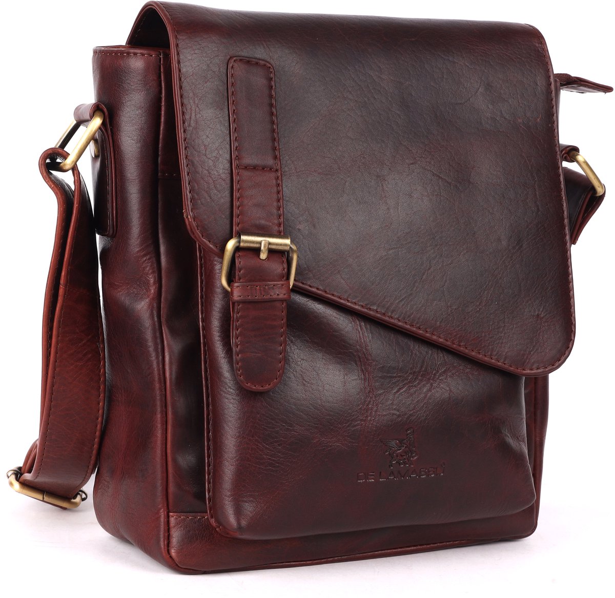DE LAMASSU® (Luna) Leren Schoudertas & Crossbody – Echt Leer – Compact & Elegant – Unisex – Luxe Geschenkverpakking