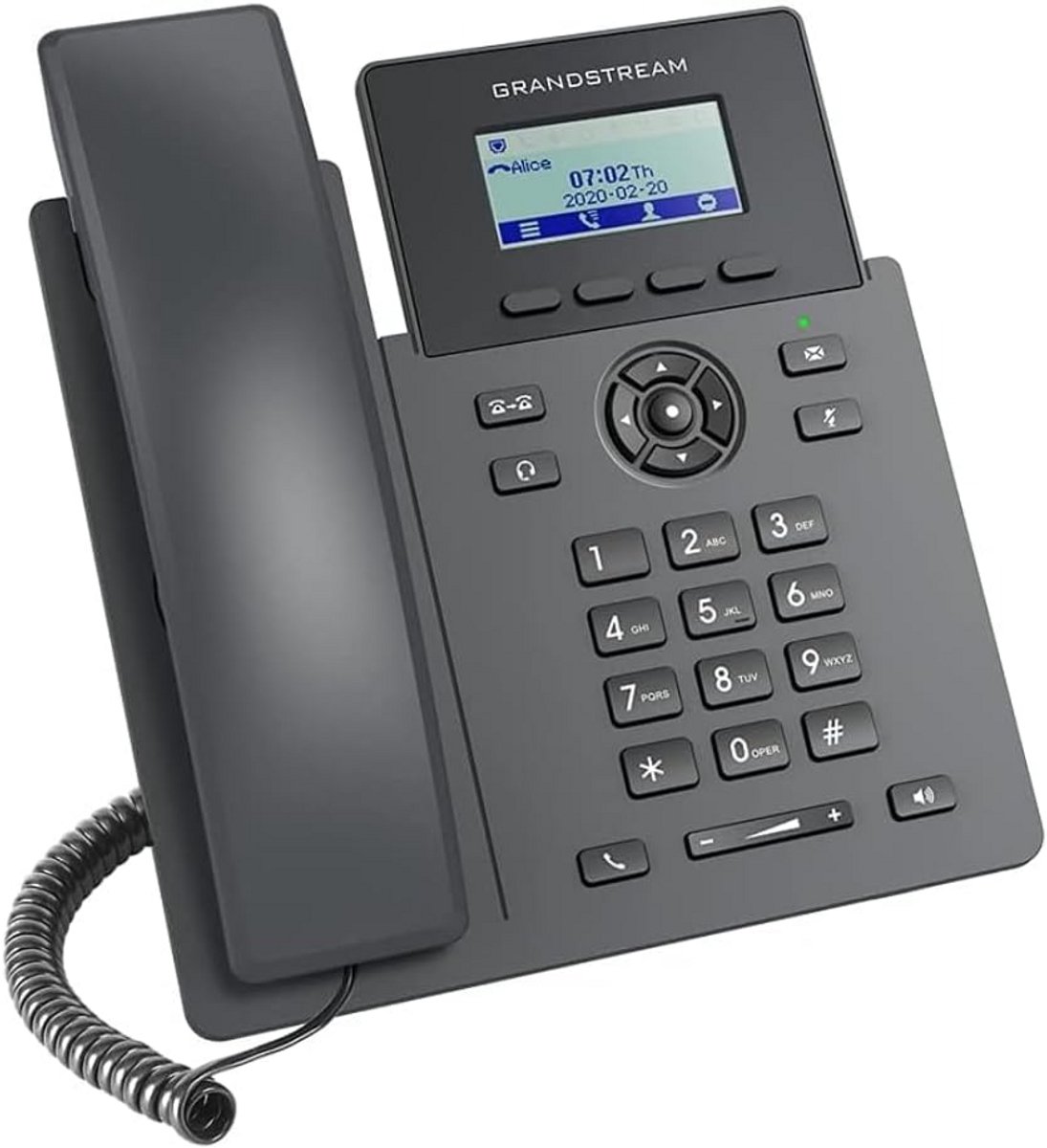 VoIP Telefoon met LCD Scherm - 1 Lijn IP Telefoon voor Thuis of Kantoor - Zwart