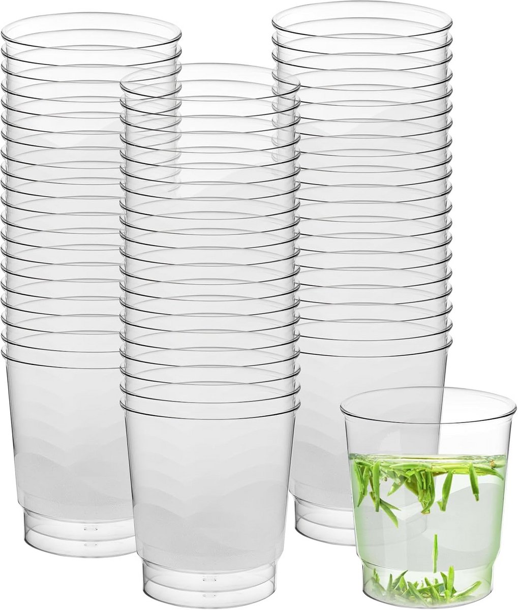 Set van 60 Herbruikbare Drinkglazen (200 ml) - Stapelbare Transparante Feestbekers