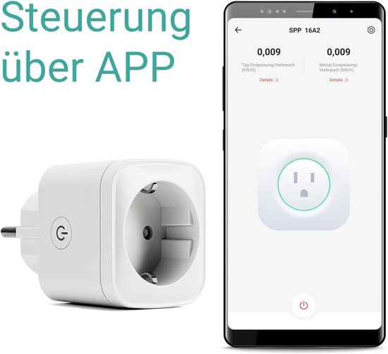 Mini-stopcontact, wifi, intelligent stopcontact, TÜV-getest met