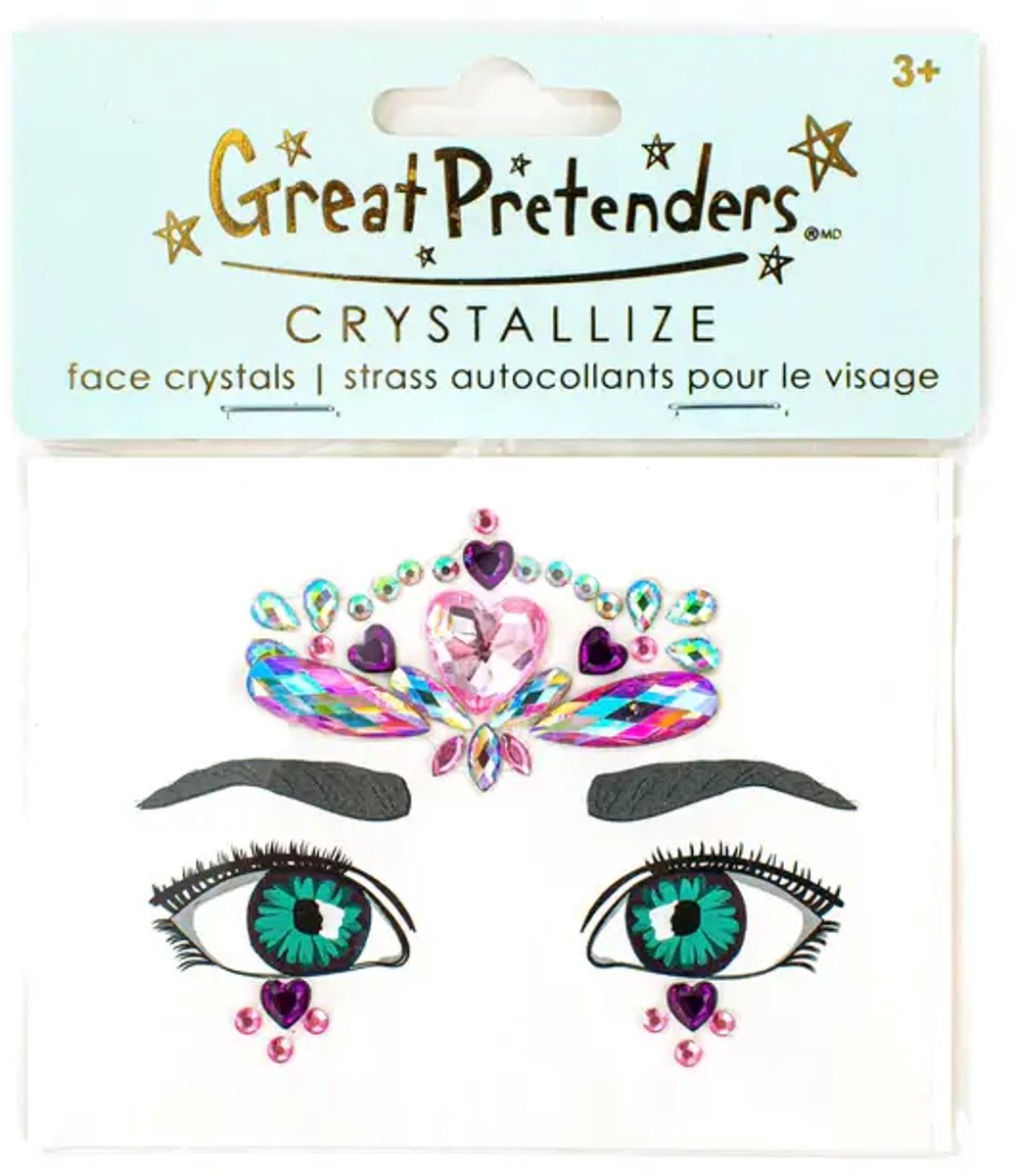 Gezichtsjuwelen Hearts - Gezichtsstickers - Verkleden - Prinses - Great Pretenders
