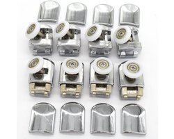 Douchecabinerollen - Reservewielen - Douchedeuren Schuiven - Set van 8 - 23 mm - Zilver